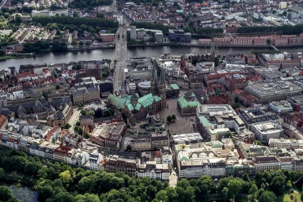 Aerial photo of the town in Ganderkesee.