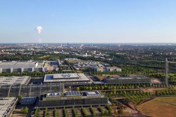 Aerial view of the New Trade Fair Center in Leipzig