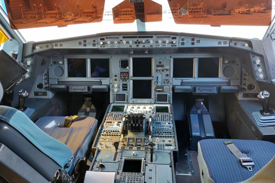Photo of a cockpit.