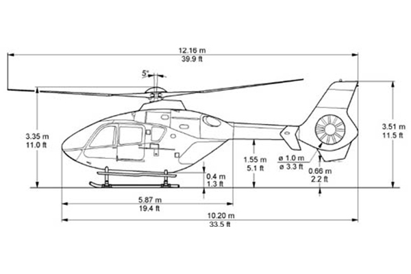 Die Technische Zeichnung eines Hubschraubers.